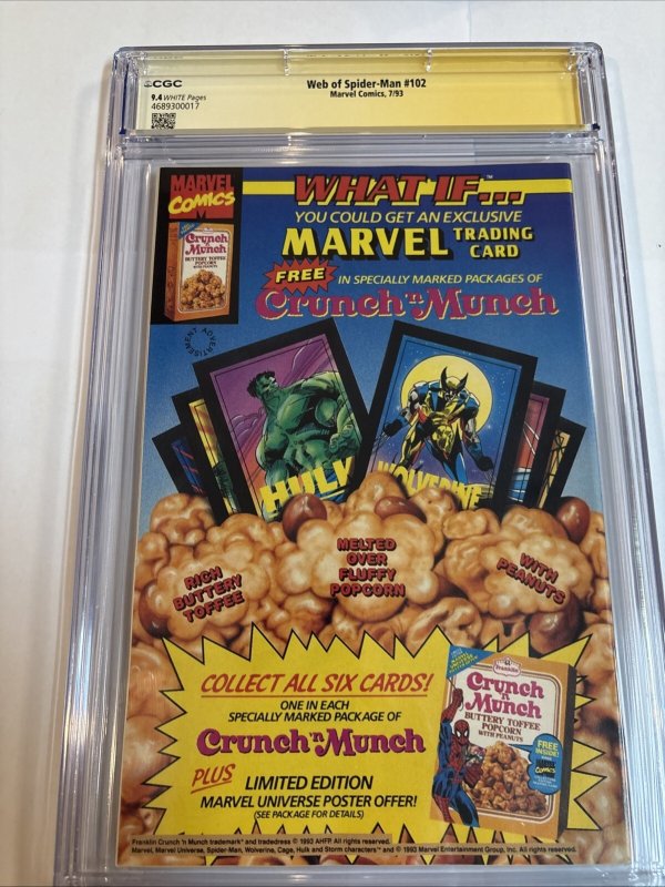 Web Of Spider-Man (1993) # 102 (CGC SS 9.4) Signed Alex Saviuk * Marvel Comics