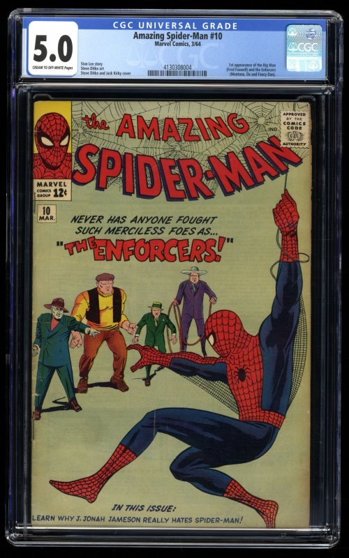 Amazing Spider-Man #10 CGC VG/FN 5.0 1st Appearance Enforcers!