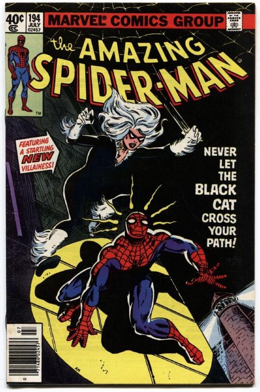 Amazing Spider-Man #194 First Black Cat 1979 Marvel Key Issue.-vf/nm