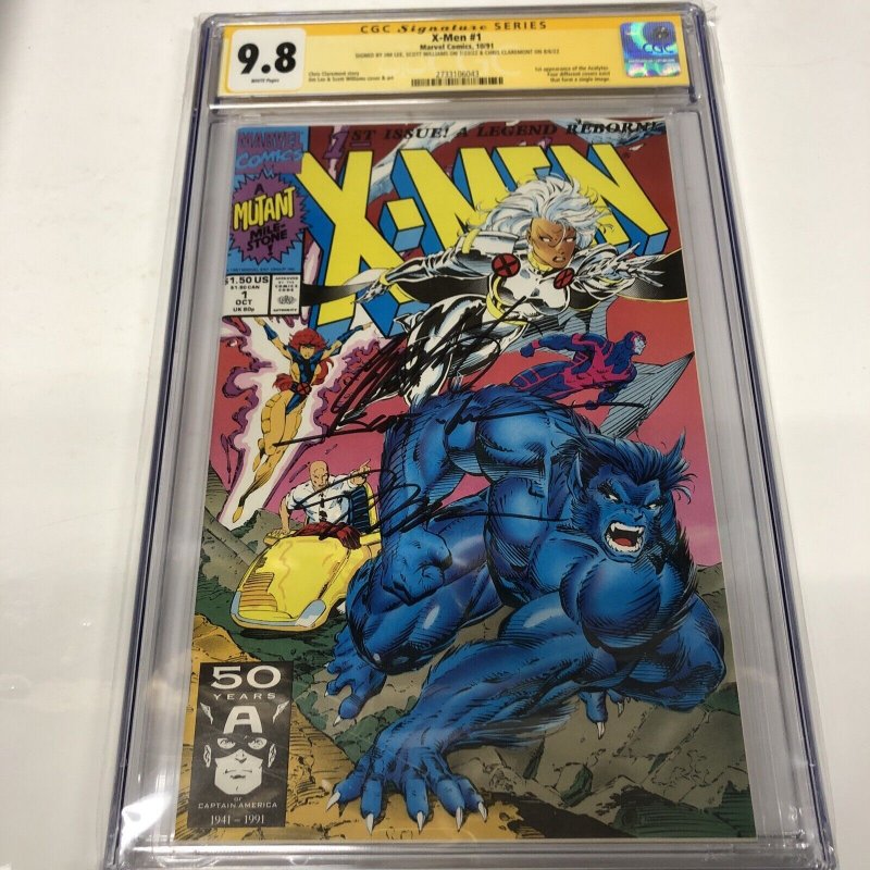 X - Men (1991) # 1 (CGC 9.8 SS) Signed Jim Lee•Scott Williams•Chris Claremont