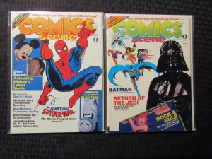 1983 COMICS SCENE Magazine #8 & 10 VF+ 8.5 LOT of 2 Spider-Man Star Wars Batman