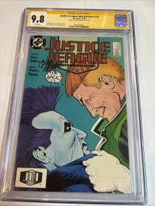 Justice League International (1988) # 1 (CGC 9.8 SS) Signed Kevin Maguire