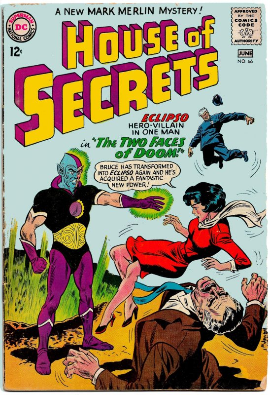 HOUSE OF SECRETS #66 (May1964) 5.0 VG/FN  1st ECLIPSO cover!  ALEX TOTH artwork!