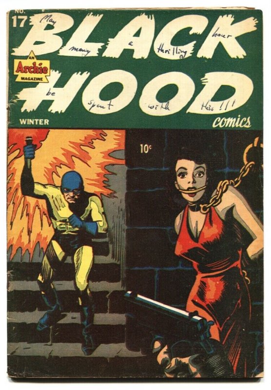 BLACK HOOD #17 1946-Kinstler BONDAGE cover-Archie-Golden-Age