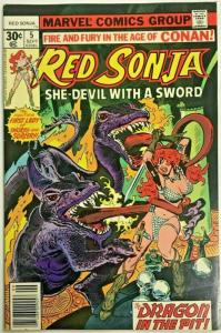 RED SONJA#5 FN/VF 1977 MARVEL BRONZE AGE COMICS