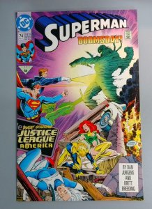 Superman #74 NM- Doomsday! DC Comics, 1992 JR1