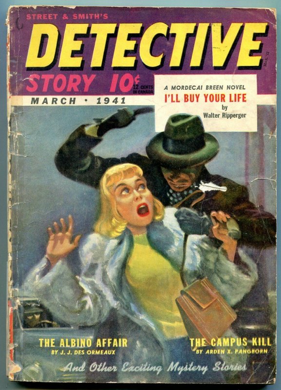 Detective Story Pulp March 1941- Albino Affair- Campus Kill