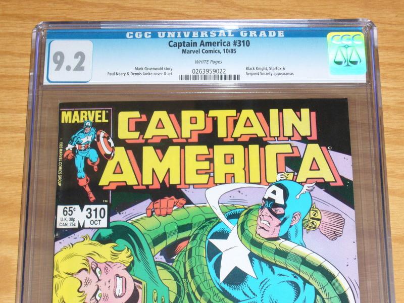 Captain America #310 CGC 9.2 1st diamondback - 1st bushmaster & serpent society 