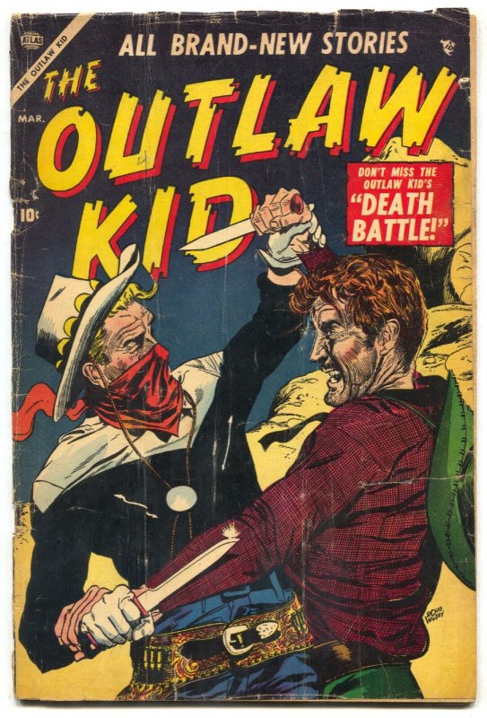 The Outlaw Kid #4 1955- Atlas Western Comic- last golden age issue G/VG 