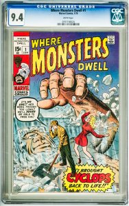 Where Monsters Dwell #1 (1970) CGC 9.4! White Pages!