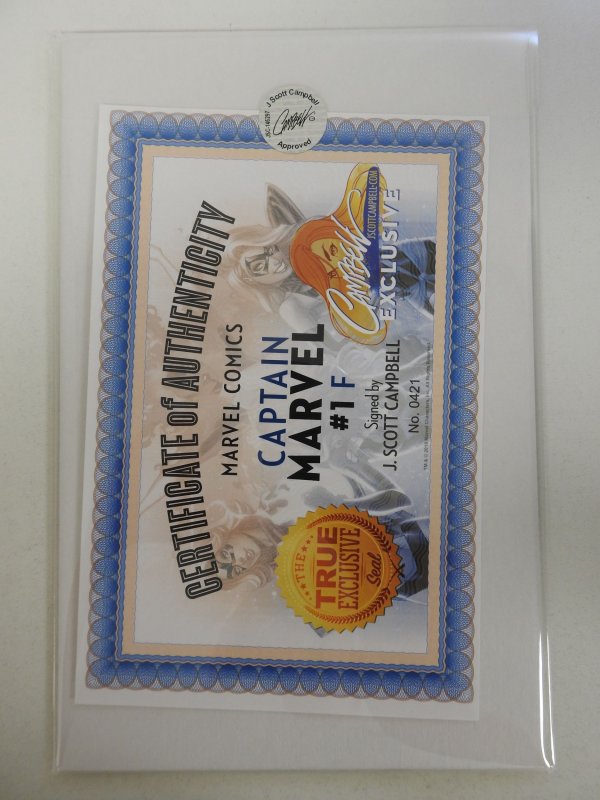 Captain Marvel #1 Campbell Cover F (2019) Signed Campbell NM or Better!!