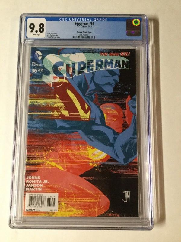 Superman 36 Cgc 9.8 White Pages Manapul Variant Cover Dc New 52