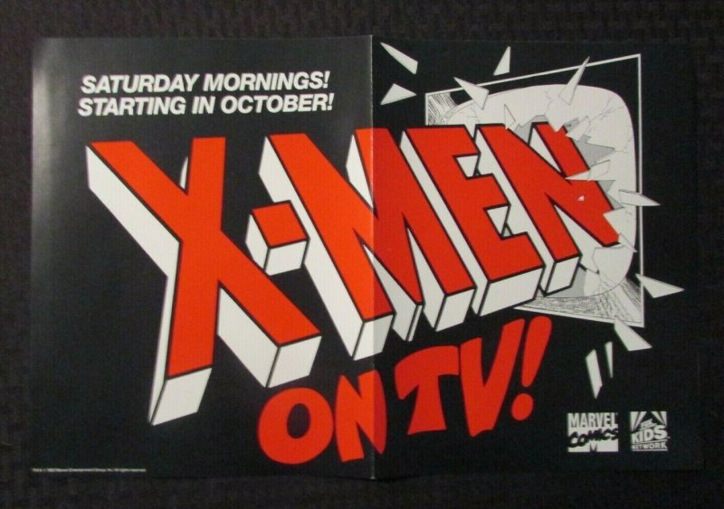 1992 Marvel Comics / Fox Kids X-MEN ON TV Promo Poster 17x11 VF 8.0