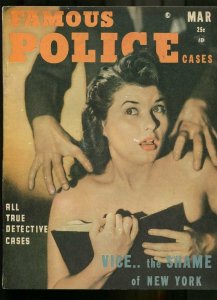 FAMOUS POLICE CASES MAR 1949-WILD TRUE CRIME-PULP-MAGAZINE-VICE! VG