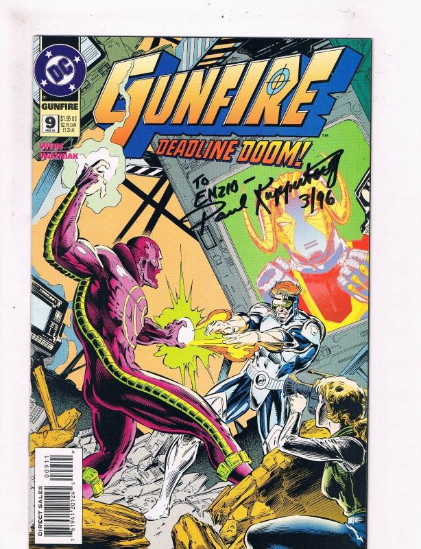 Gunfire #9 VF DC Comic Book SIGNED By Paul Kupperberg 1st Print Just. League DE3