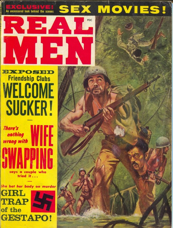 Real Men Magazine October 1962-dismembered head cover VG-