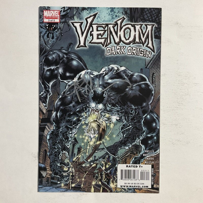 Venom Dark Origin 3 2008 Signed by Angel Medina Marvel NM near mint