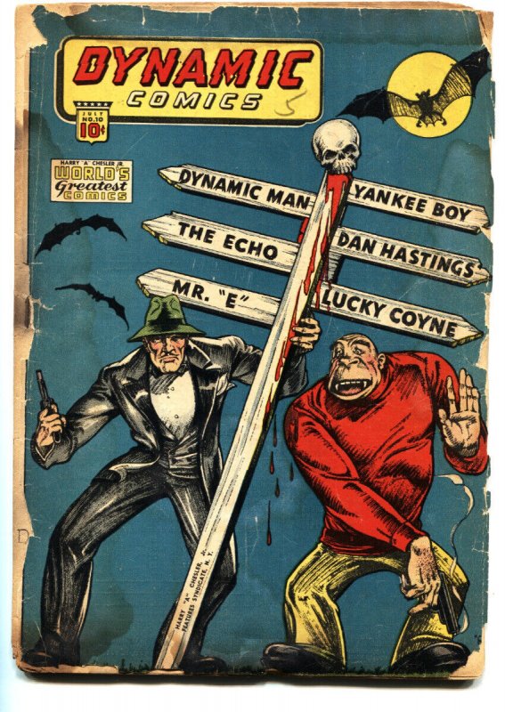 Dynamic Comics #10 1944-Bleeding Skull horror cover-SCARCE!