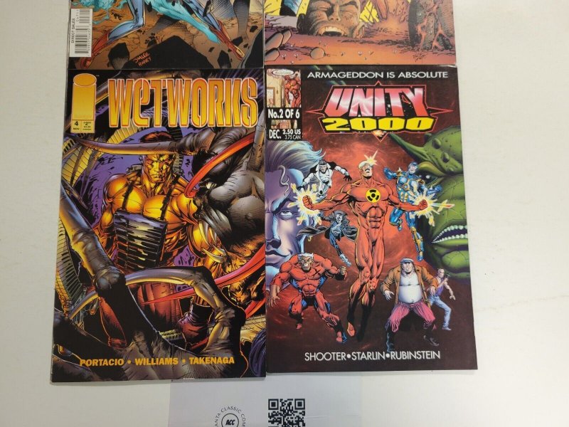 4 Comics #4 Wetworks #2 Unity 2000 #39 Savage Dragon #47 Stromwatch 62 TJ20