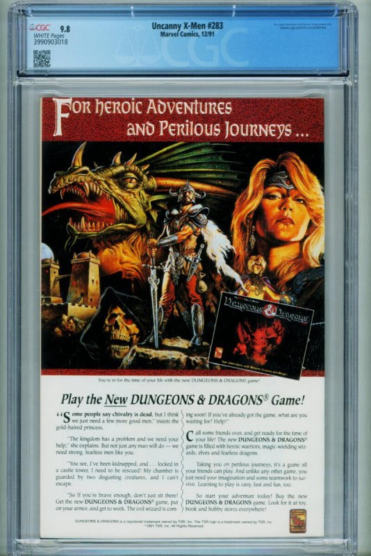 X-Men #283  1991 - Marvel -CGC NM- - Comic Book-3990903018