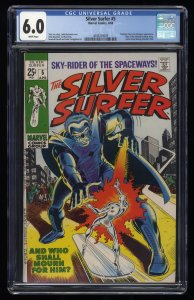 Silver Surfer #5 CGC FN 6.0 White Pages John Buscema Artwork!