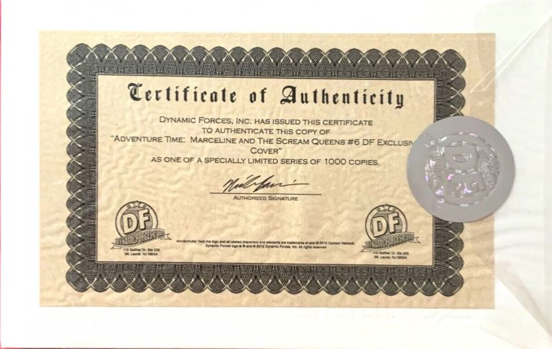 ADVENTURE TIME MARCELINE AND THE SCREAM QUEENS #6 A-D & DF EXCLUSIVE W/COA SET.