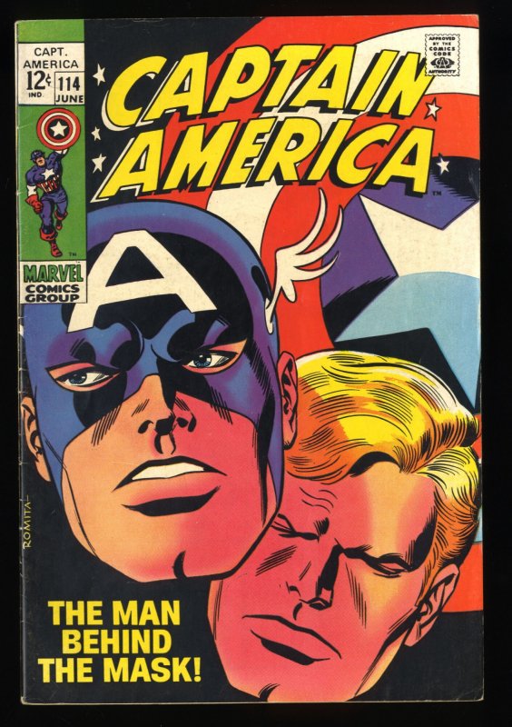 Captain America #114 VF- 7.5 Avengers! Red Skull Cameo!