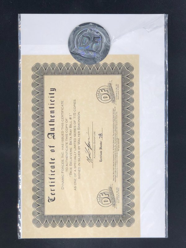 True Believers: King In Black: Beta Ray Bill (2021) Signed COA