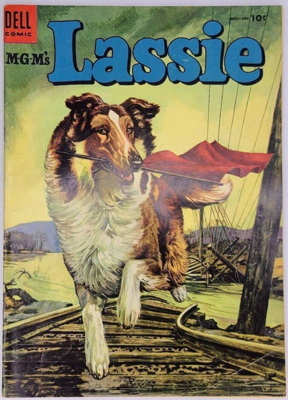 Lassie #19 Dell 1954 3.5 VG- Golden Age Painted Cover MGM TV Vintage Comic Book