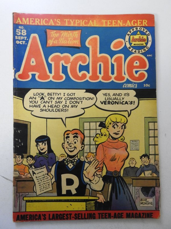 Archie Comics #58 (1952) VG/FN Condition!