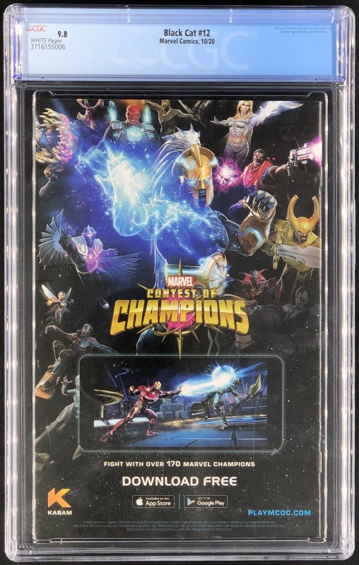 Black Cat #12 (2020) CGC 9.8 Campbell Cover