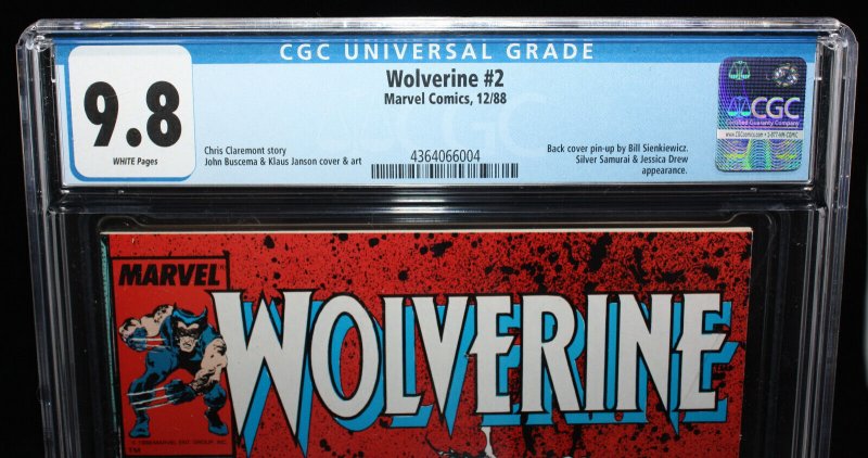 Wolverine #2 (CGC 9.8) Back cover pin-up by Bill Sienkiewicz - 1988