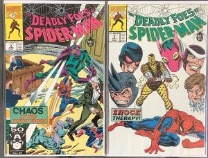 Deadly Foes of Spider-Man #2 and #3 Direct Edition (1991, Marvel) NM-