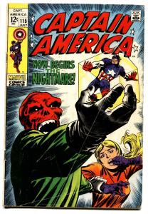 CAPTAIN AMERICA #115 comic book 1968-RED SKULL-MARVEL COMICS VG-