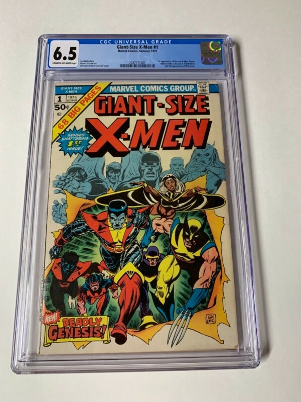 Giant-Size X-Men 1 Cgc 6.5 1st Nightcrawler Colossus Storm 2nd Wolverine Marvel