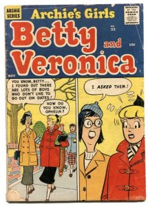 Archie's Girls Betty And Veronica #33 1957- JUGHEAD- reading copy