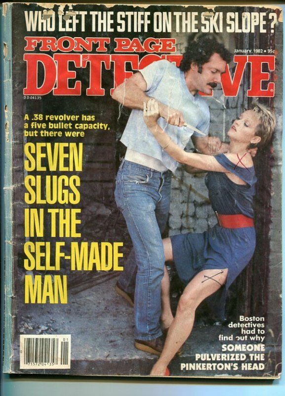 FRONT PAGE DETECTIVE-01/1982-WHO LEFT THE STIFF ON THE SKI SLOPE-PULVERIZED VG