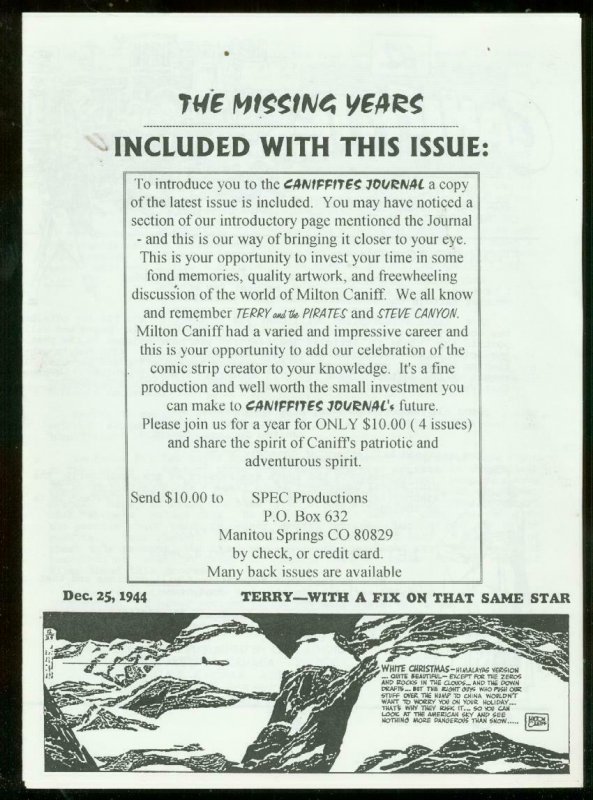 Caniffites Journal Promo #82 December 25 1994-MILTON CANNIF- Newsletter