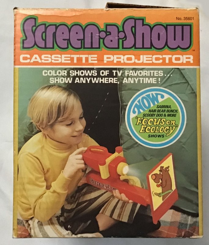 Kenner Screen-A-Show Cassette Projector with 6 cassettes, works