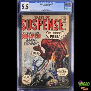 Tales of Suspense #7 CGC 5.5! Lava Man prototype story