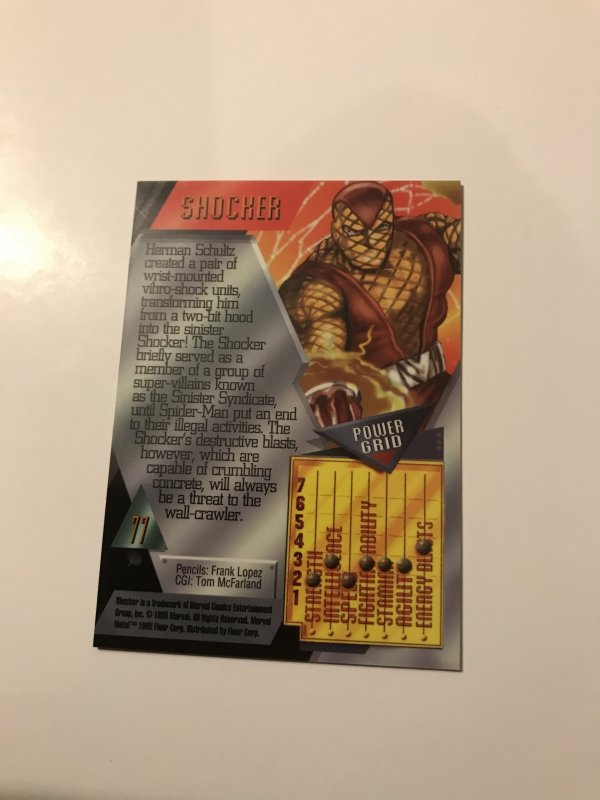 SHOCKER #77 card : Marvel Metal 1995 Fleer Chromium; NM/M X-Men Avengers, base