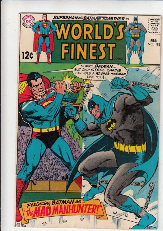 World's Finest #182 (Feb-69) FN/VF- Mid-High-Grade Superman, Batman