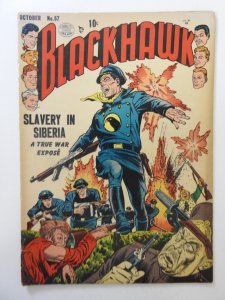 Blackhawk #57 (1952) FR/GD Condition 3 in spine split, manufactured w/ 1 staple