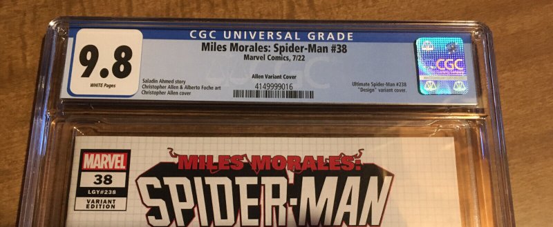 1ST BILLIE SPIDER-SLAYER Miles Morales Spider-Man #38 CGC 9.8 NM+/M 1:10 Variant