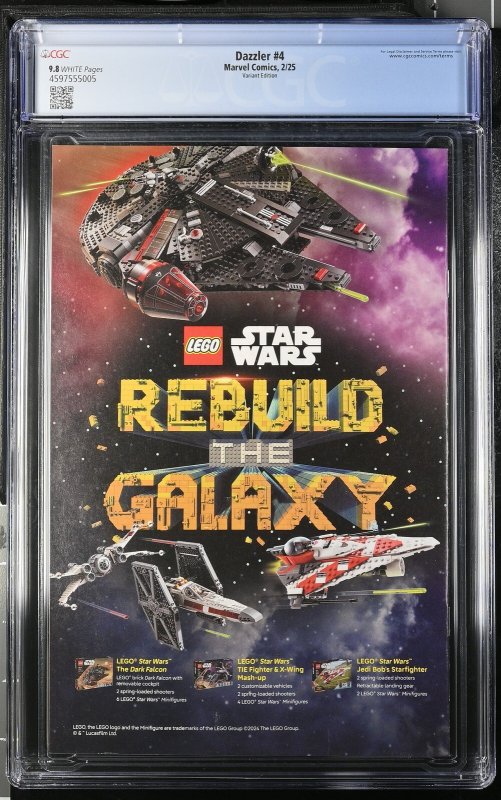 DAZZLER #4 MARVEL COMICS 2024 JENNY FRISON VARIANT CGC 9.8 NM