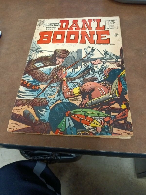 Frontier Scout Dan'l Boone #12 charlton comics 1956-Indian fight cover western
