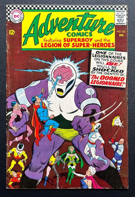 Adventure Comics #353 (1967) KEY - Death of Ferro Lad -  Signed by Unknown