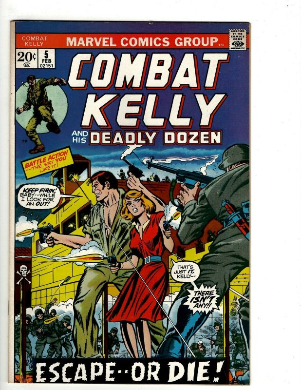 Combat Kelly  5 VF Marvel Comic Book Deadly Dozen War Series Army Navy EJ8