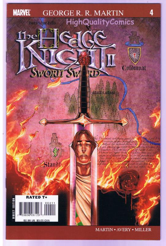 HEDGE KNIGHT SWORN SWORD #4, George R R Martin, NM-, 2007, Mike Miller