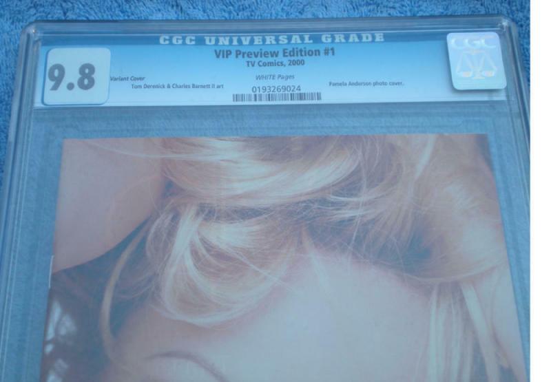 VIP #1, CGC = 9.8, NM/M, Pamela Anderson, Preview Variant Photo Cover, 2000